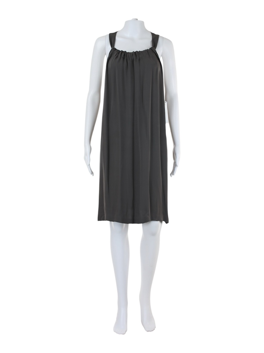 TSE Charcoal Gray Gathered Neck Chemise